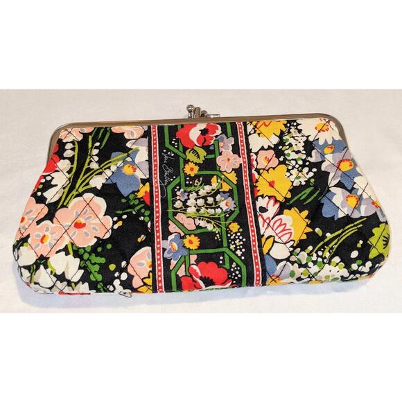 Vera Bradley Poppy Fields Clutch Wallet Double Kiss Lock Floral Retired NWOT - Picture 1 of 5